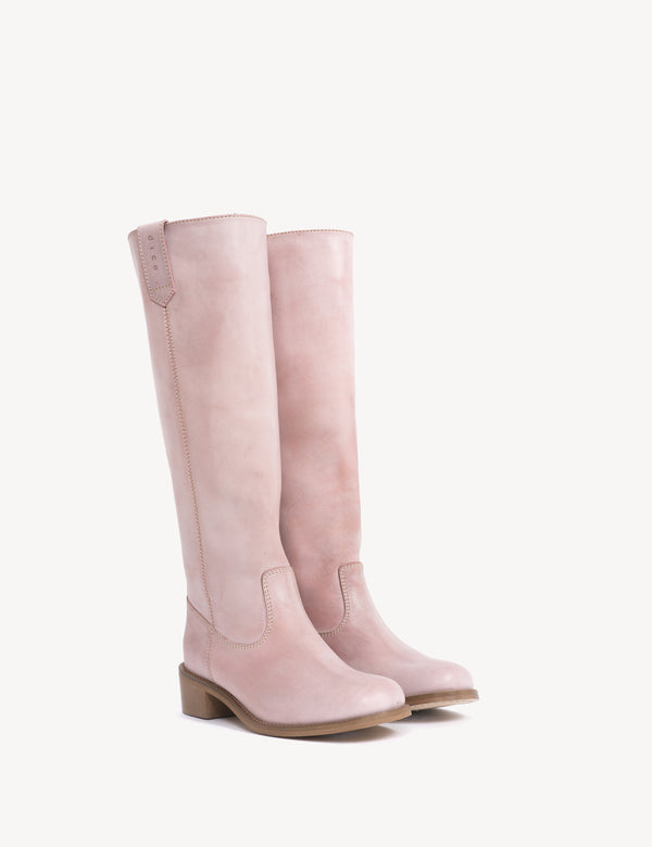 Dico Copenhagen Ann Gaucho Boot In Pink Escovado Leather
