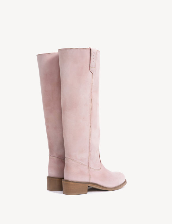 Dico Copenhagen Ann Gaucho Boot In Pink Escovado Leather