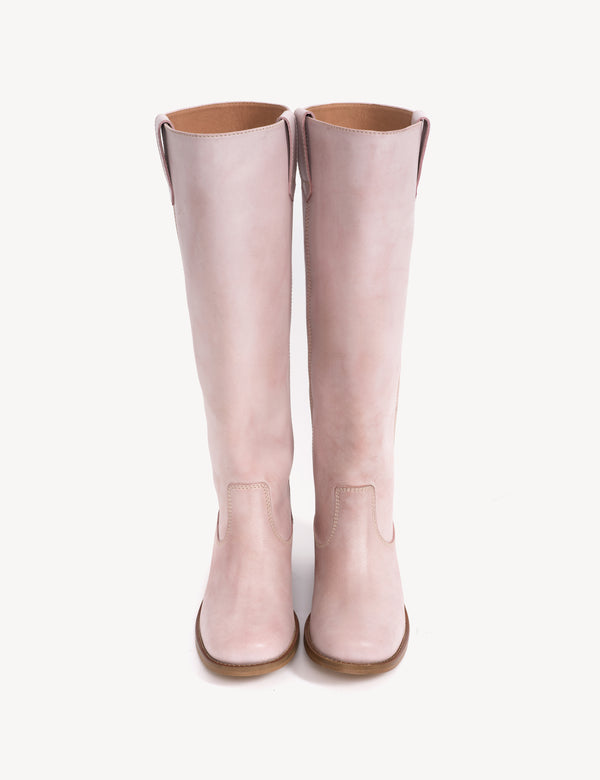 Dico Copenhagen Ann Gaucho Boot In Pink Escovado Leather
