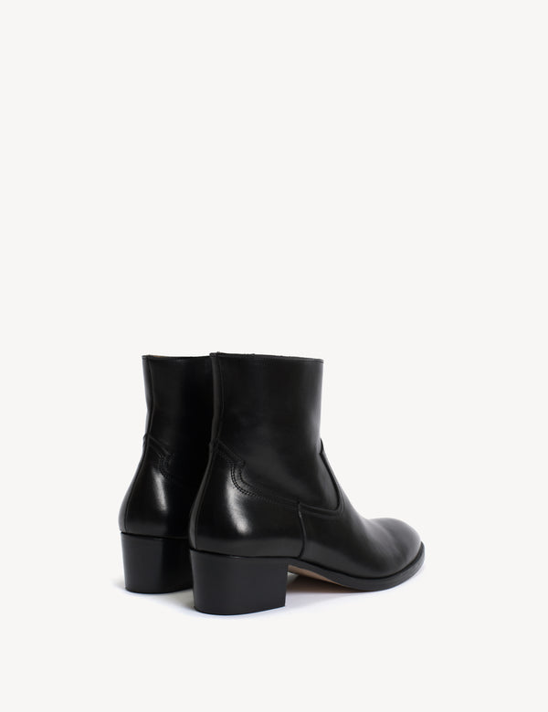 Dico Copenhagen Dunn Zip Boot In Black Calfskin