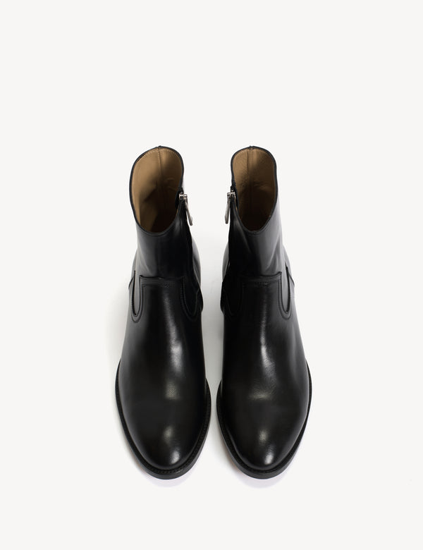 Dico Copenhagen Dunn Zip Boot In Black Calfskin