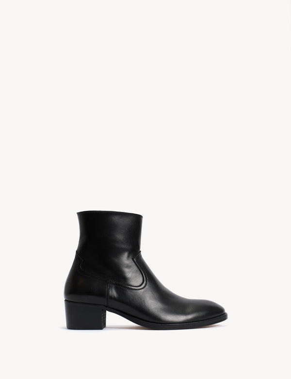 dico copenhagen Dunn Zip Boot In Black Calfskin