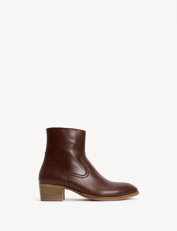 dico copenhagen Dunn Zip Boot In Cognac Calfskin