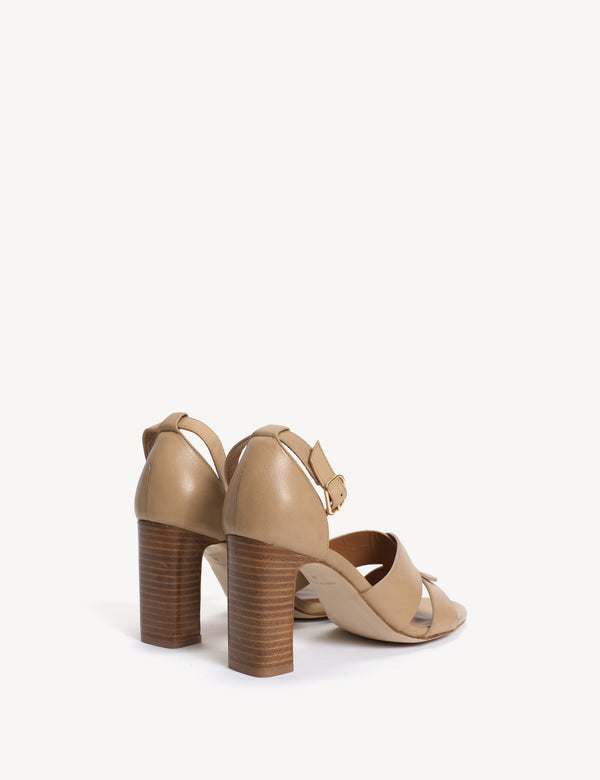Dico Copenhagen Lulu High Sandal In Beige Calfskin
