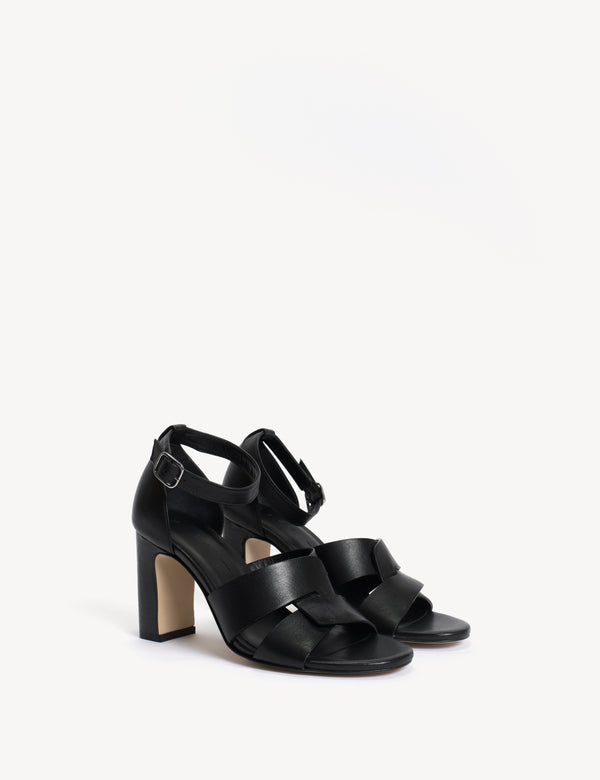 Dico Copenhagen Lulu High Sandal In Black Calfskin