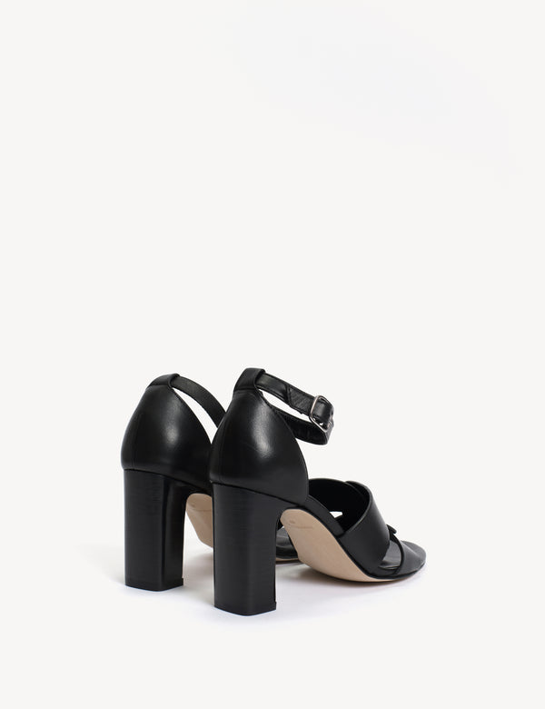 Dico Copenhagen Lulu High Sandal In Black Calfskin