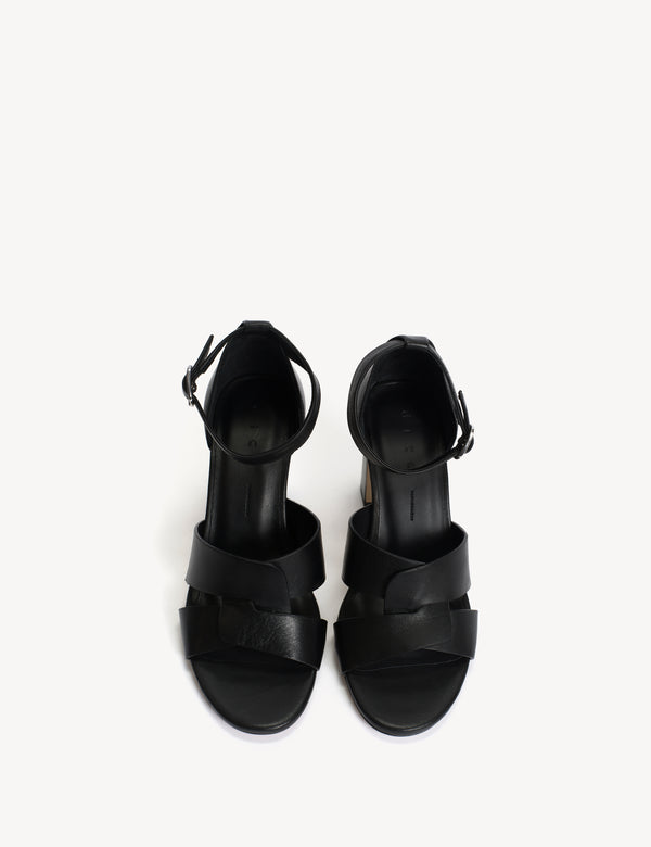 Dico Copenhagen Lulu High Sandal In Black Calfskin