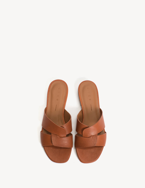 Dico Copenhagen Lulu Mule In Dark Tan Calfskin
