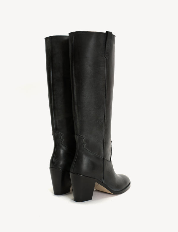 Dico Copenhagen Janie Boot In Charcoal Black Escovado Leather