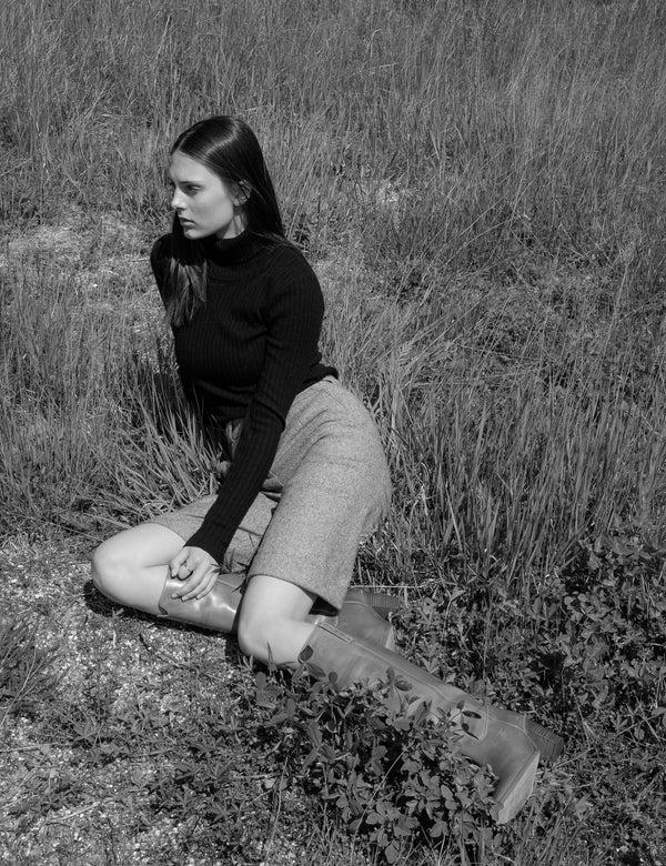 Dico Copenhagen Janie Boot In Charcoal Black Escovado Leather