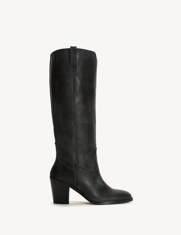 dico copenhagen Janie Boot In Charcoal Black Escovado Leather