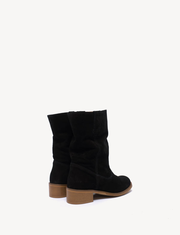 Dico Copenhagen Julia Gaucho Boot In Black Calf Suede