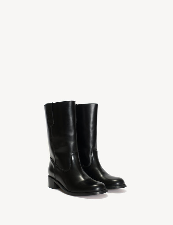Dico Copenhagen Julia Gaucho Boot In Black Texas Leather