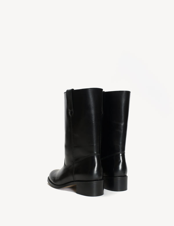 Dico Copenhagen Julia Gaucho Boot In Black Texas Leather