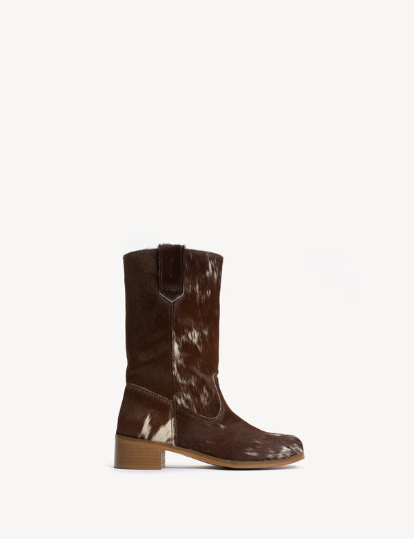 dico copenhagen Julia Gaucho Boot In Brown Shades Cow Fur