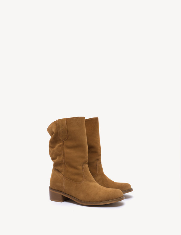 Dico Copenhagen Julia Gaucho Boot In Dark Tan Calf Suede