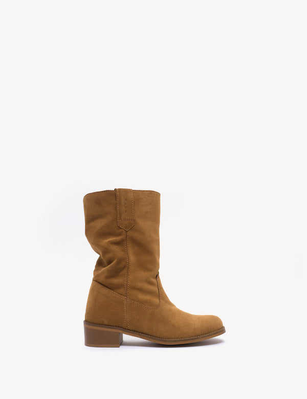 dico copenhagen Julia Gaucho Boot In Dark Tan Calf Suede