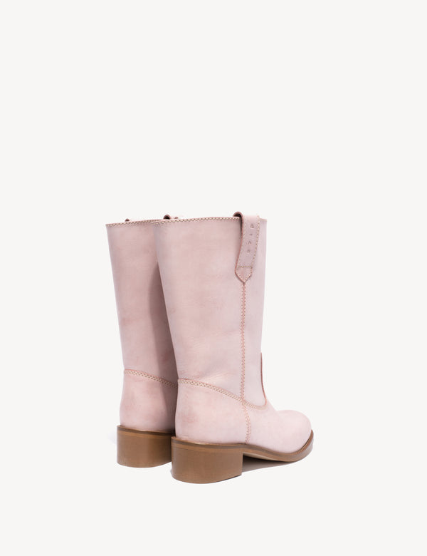 Dico Copenhagen Julia Gaucho Boot In Pink Escovado Leather