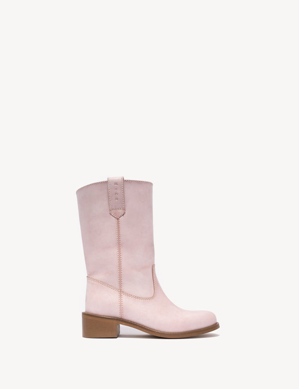 dico copenhagen Julia Gaucho Boot In Pink Escovado Leather