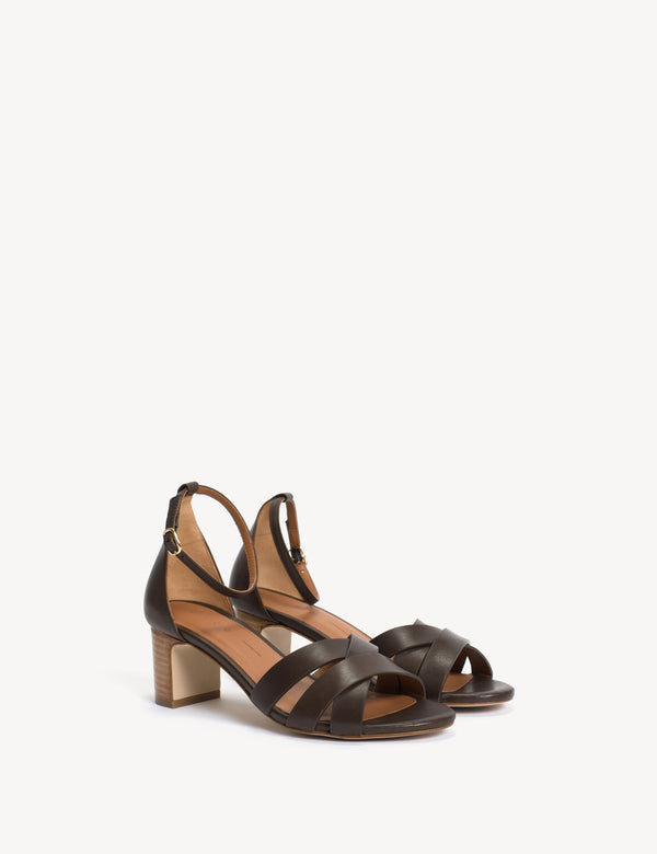 Dico Copenhagen Kaia Regular Sandal In Dark Brown Calfskin