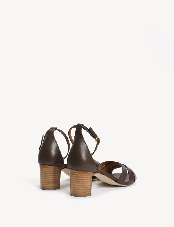 Dico Copenhagen Kaia Regular Sandal In Dark Brown Calfskin