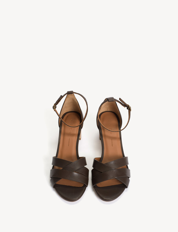 Dico Copenhagen Kaia Regular Sandal In Dark Brown Calfskin
