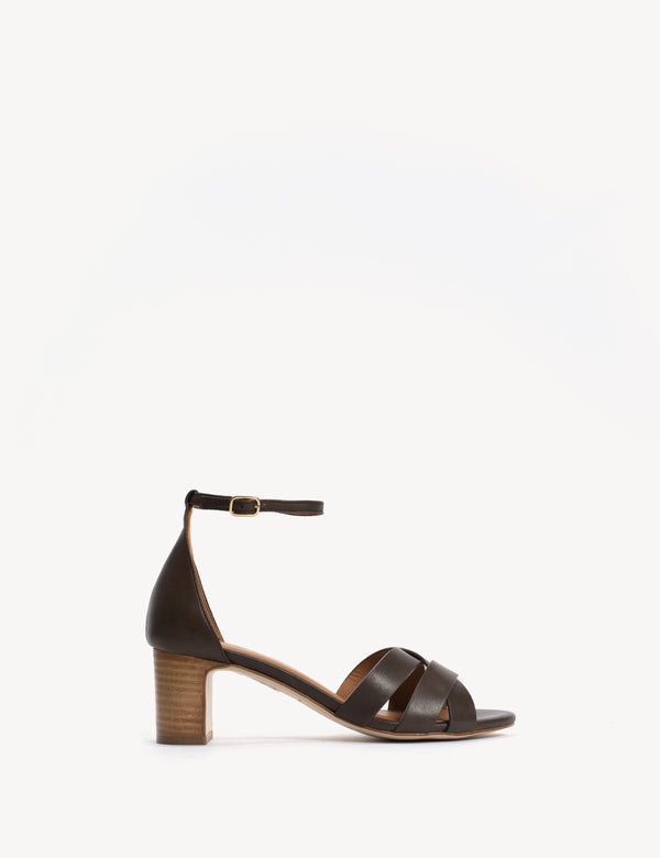 dico copenhagen Kaia Regular Sandal In Dark Brown Calfskin