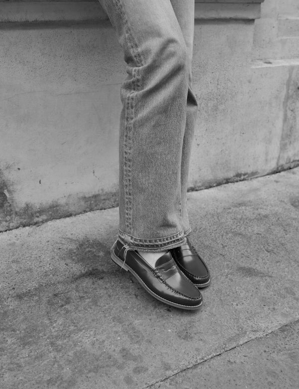 Dico Copenhagen Moccasin Penny Loafer In Black Polido Leather