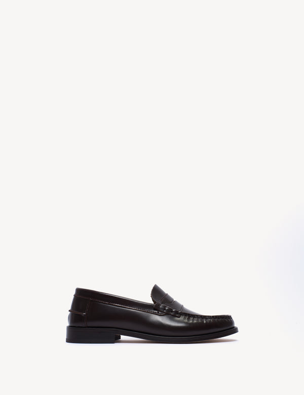 dico copenhagen Moccasin Penny Loafer In Bordeaux Polido Leather