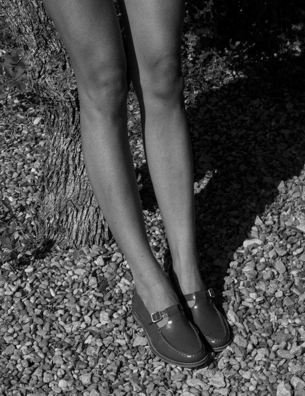 Dico Copenhagen Moccasin T-Bar Loafer In Brown Polido Leather