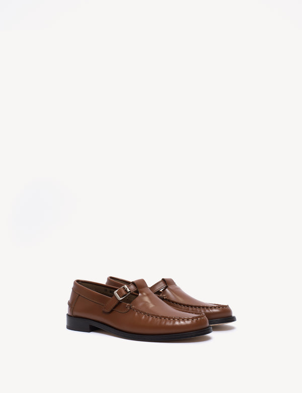 Dico Copenhagen Moccasin T-Bar Loafer In Hazelnut Polido Leather
