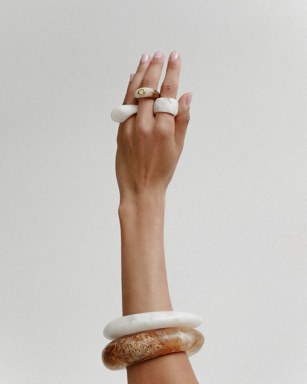 Dinosaur Designs Band Ring Cream