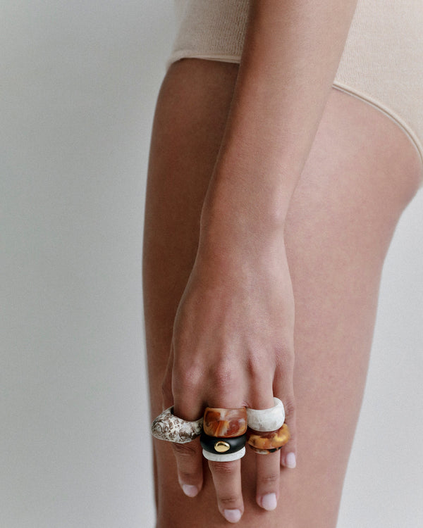 Dinosaur Designs Band Ring Cream