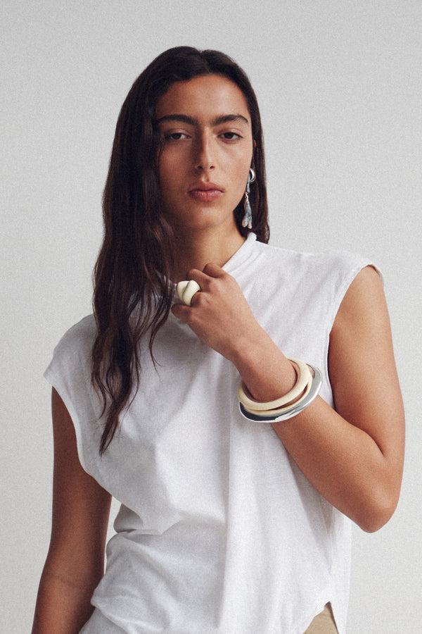 Dinosaur Designs Drift Duo Wishbone Bangle Slate