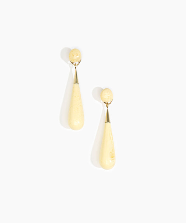 dinosaur designs Large Dew Drop Earrings Cream