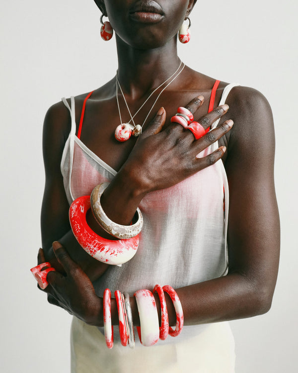 Dinosaur Designs Large Rock Bangle Chalk Swirl