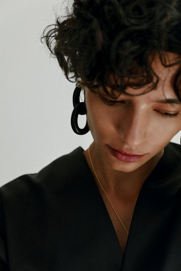 Dinosaur Designs Large Rock Chain Earrings Cream