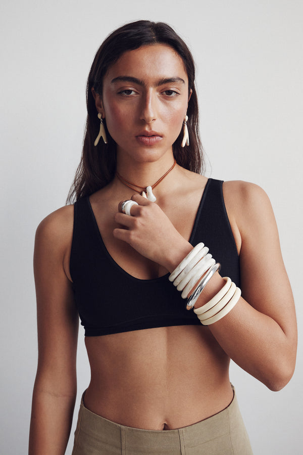 Dinosaur Designs Large Wishbone Earrings Slate