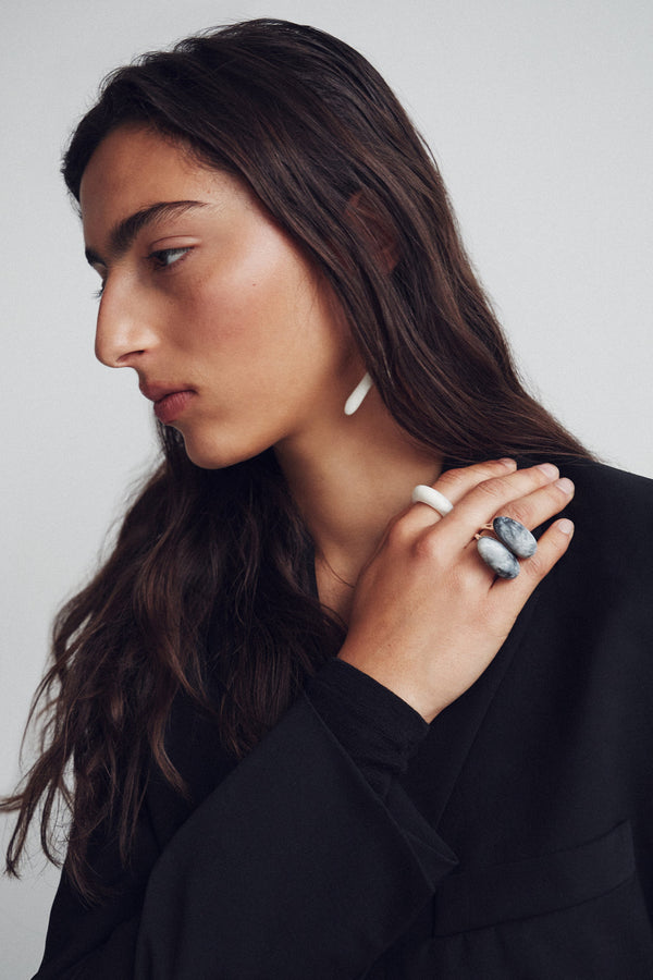 Dinosaur Designs Long Watercolor Ring Slate