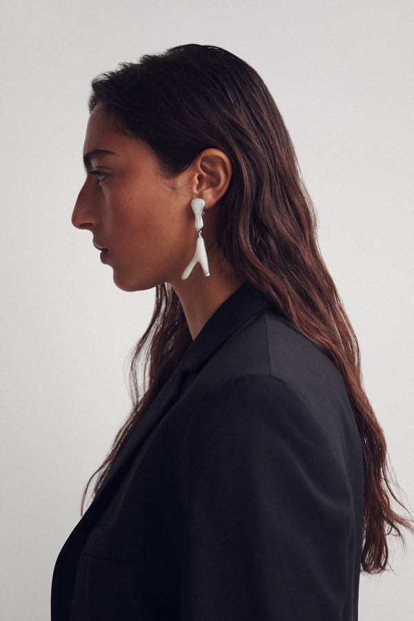 Dinosaur Designs Long Wishbone Earrings Slate