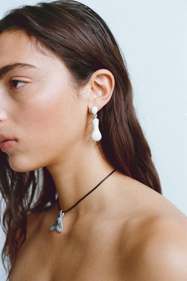 Dinosaur Designs Medium Bones Earrings Granite