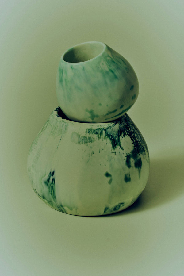 Dinosaur Designs Medium Volcanic Vase Snow Swirl