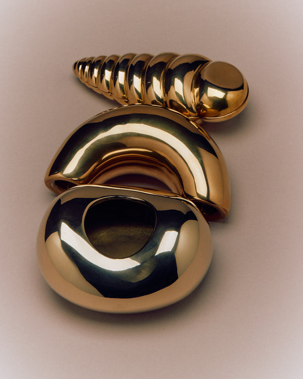 Dinosaur Designs Metal Bean Vase Brass