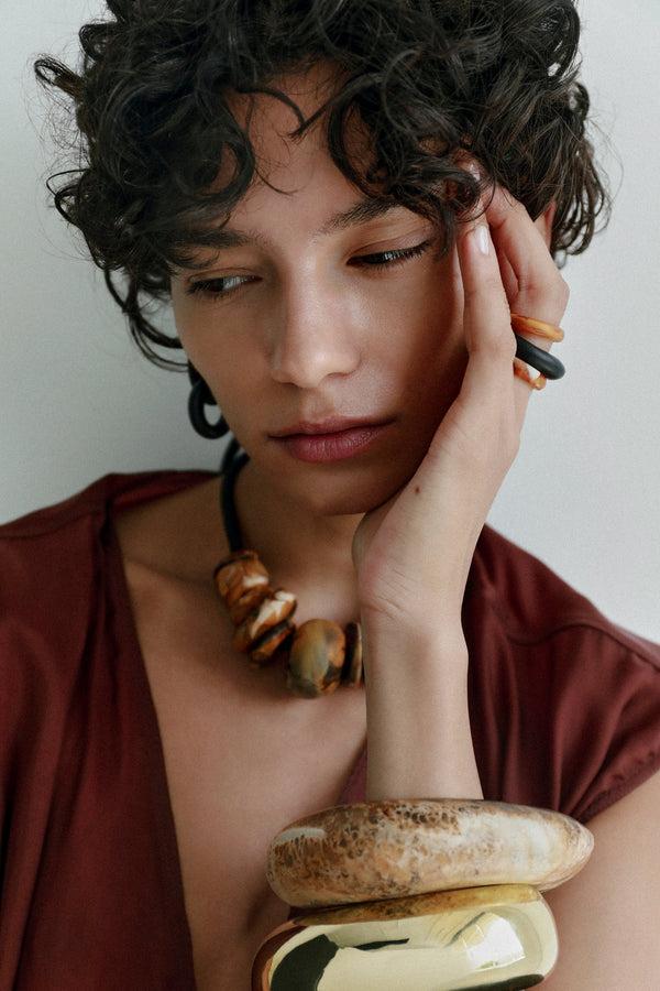 Dinosaur Designs Modern Tribal Band Ring Cream