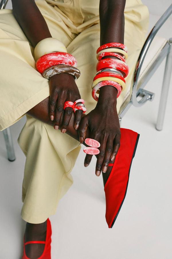 Dinosaur Designs Rock Wishbone Bangle Cream