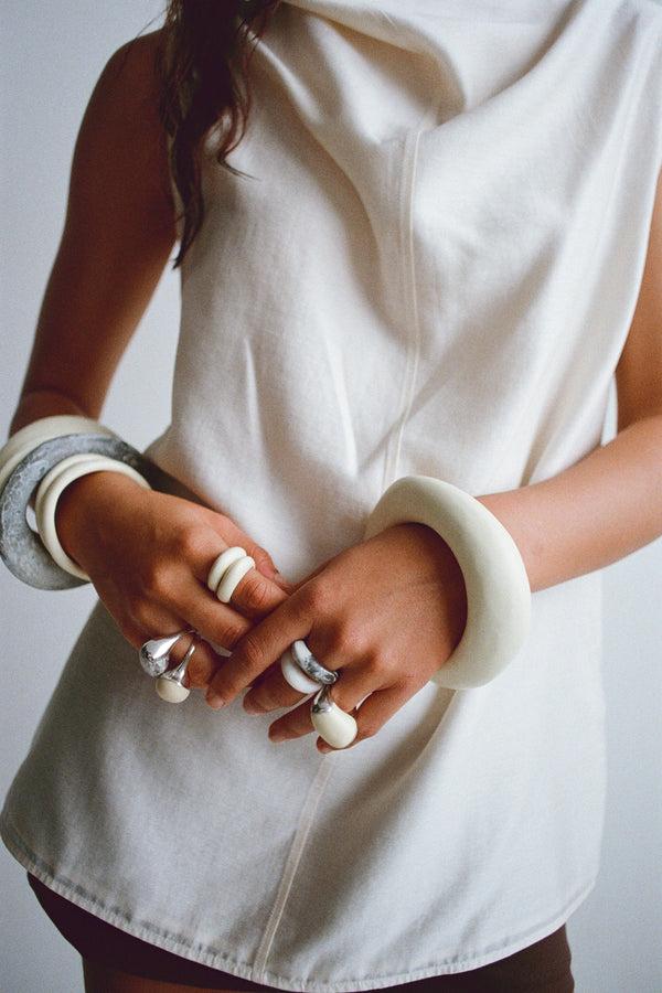 Dinosaur Designs Round Watercolor Ring Slate