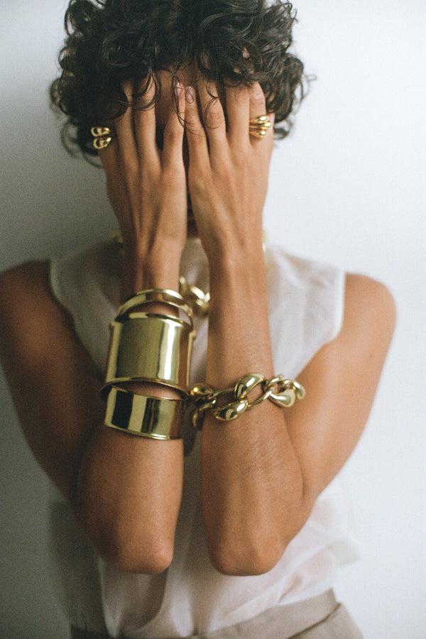 Dinosaur Designs Set 3 Ring 24k Gold-Plated Brass