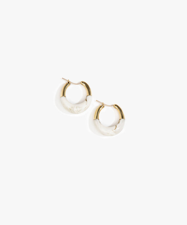 dinosaur designs Small Horn Hoop Earrings Cream