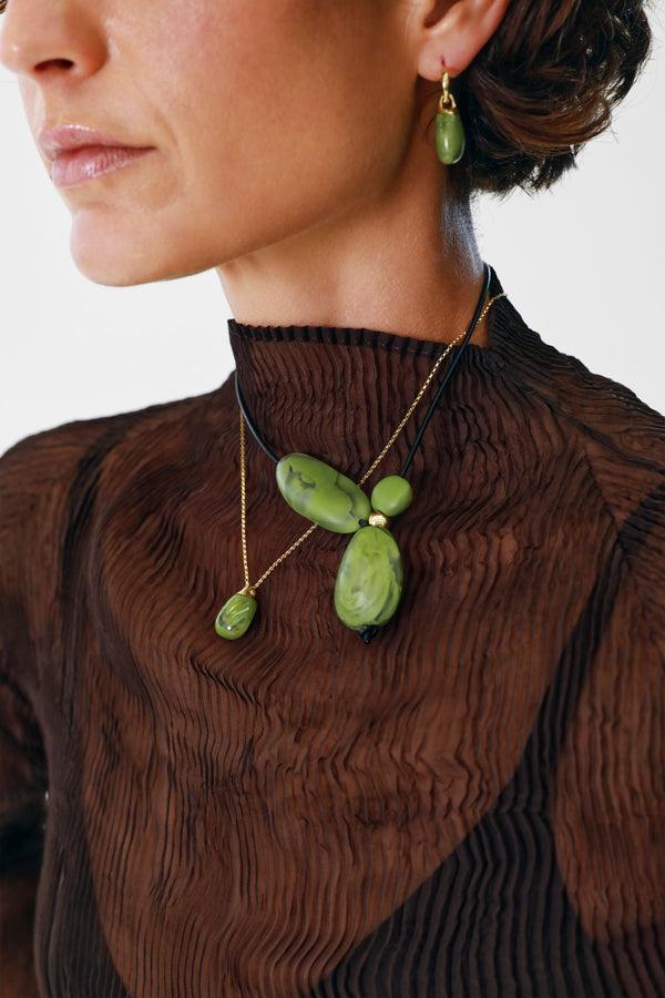 Dinosaur Designs Small River Rock Pendant Cream