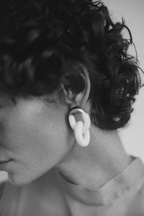 Dinosaur Designs Small Rock Chain Earrings Sky